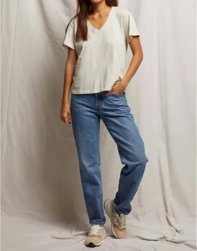 Perfectwhitetee Hendrix V-neck Tee In Oatmeal In White