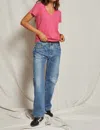 Perfectwhitetee Short Sleeve Hendrix Tee In Peony In Red