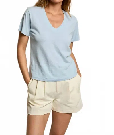 Perfectwhitetee Hendrix Short Sleeve Boxy V-neck Tee In Powder Blue