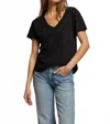 Perfectwhitetee Hendrix V Neck Tee In True Black In Black