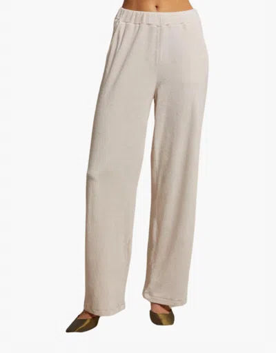 Perfectwhitetee Holly Velour Wide Leg Sweatpants In Sugar In White