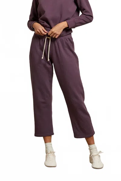 Perfectwhitetee Jamaica Beach Fleece Capri Pant In Plum In Purple