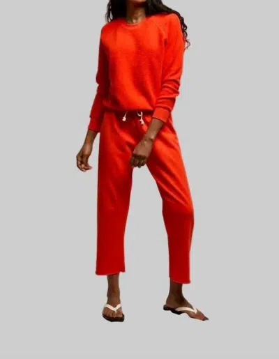 Perfectwhitetee Jamaica Fleece Drawstring Pants In Tomato In Red