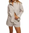 Perfectwhitetee James Button Down Shirt In Putty Stripe In Multi