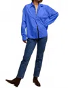 Perfectwhitetee James Button Down Shirt In Violet Blue In Blue