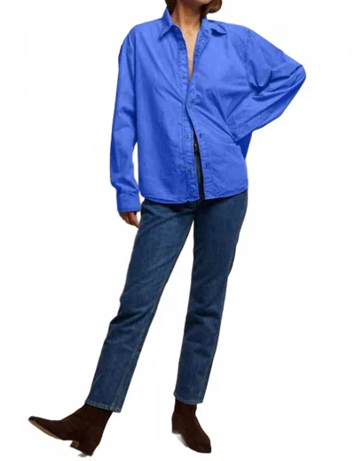Perfectwhitetee James Button Down Shirt In Violet Blue