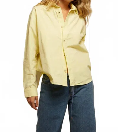 Perfectwhitetee James Chutte Cotton Poplin Button Down Shirt In Banana In Yellow