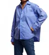 Perfectwhitetee James Cotton Poplin Button Down Shirt In Violet Blue In Blue