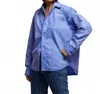 Perfectwhitetee James Cotton Poplin Shirt In Violet Blue In Blue