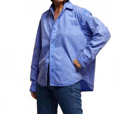 Perfectwhitetee James Cotton Poplin Shirt In Violet Blue