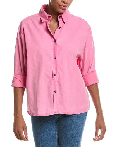 Perfectwhitetee James Poplin Button-up Shirt In Pink