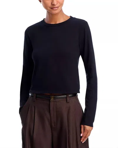 Perfectwhitetee Jamie Long Sleeve Tee In True Black In Blue