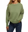 Perfectwhitetee Janet Cotton Crewneck Sweater In Aloe In Green