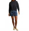 Perfectwhitetee Janet Cotton Sweater In Navy In Black