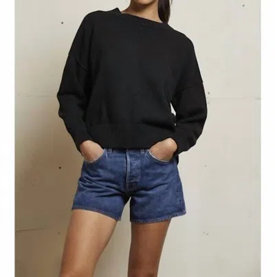 Perfectwhitetee Janet Cotton Sweater In True Black