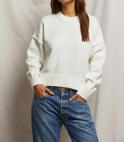 Perfectwhitetee Janet Crewneck Sweater In White