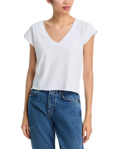 Perfectwhitetee Japane Jersey V Neck Tee In White