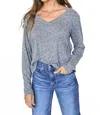 Perfectwhitetee Jimi Cotton Long Sleeve Boxy Tee Top In Heather Grey In Grey