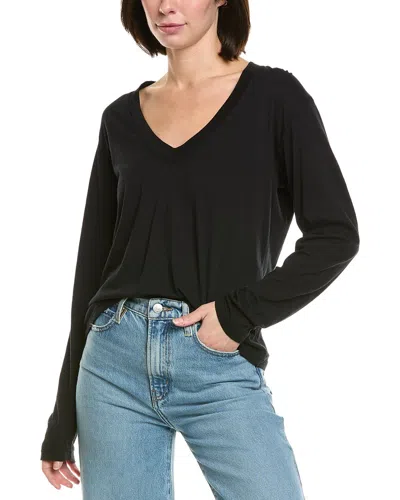 Perfectwhitetee Jimi V Neck T-shirt In Black