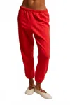 Perfectwhitetee Johnny French Terry Sweatpants In Poppy Red