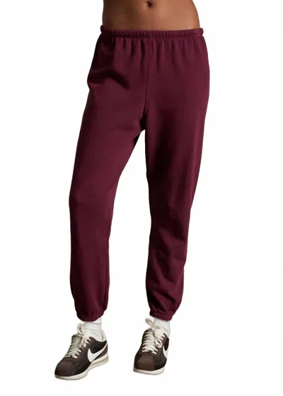 Perfectwhitetee Johnny French Terry Easy Sweat Pant In Burgundy In Brown