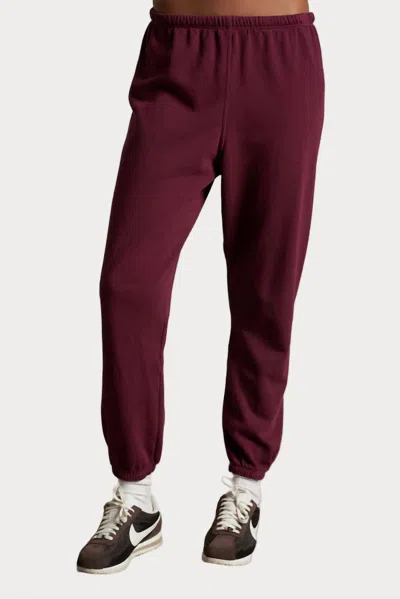 Perfectwhitetee Johnny French Terry Easy Sweatpant In Dark Burgundy In Red