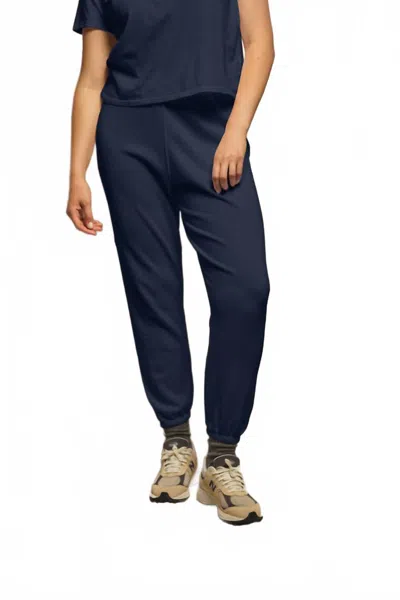 Perfectwhitetee Johnny French Terry Easy Sweatpant In Navy In Blue