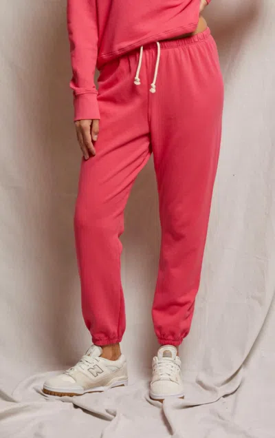 Perfectwhitetee Johnny French Terry Easy Sweatpant In Pink Bloom