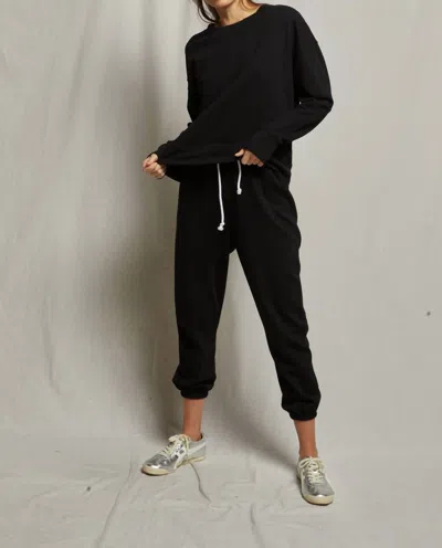 Perfectwhitetee Johnny French Terry Easy Sweatpant In True Black