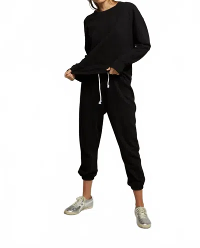 Perfectwhitetee Johnny French Terry Easy Sweatpant In Vintage Black In Blue