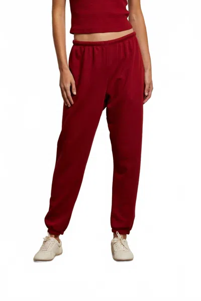 Perfectwhitetee Johnny French Terry Easy Sweatpants In Maple In Red