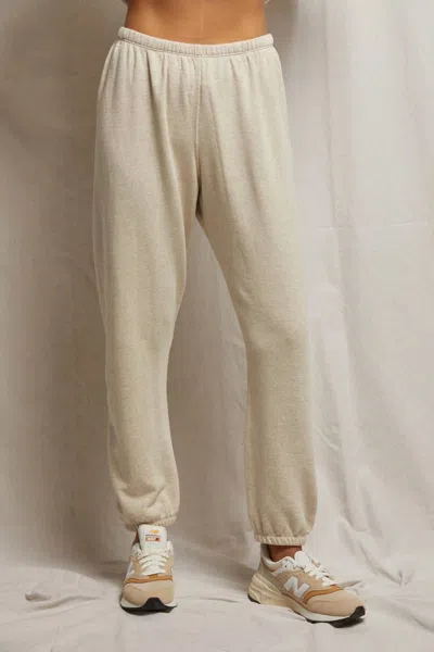 Perfectwhitetee Johnny French Terry Easy Sweatpants In Oatmeal In White