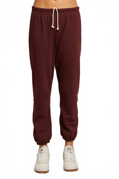 Perfectwhitetee Johnny French Terry Jogger 2 In Blackberry In Brown