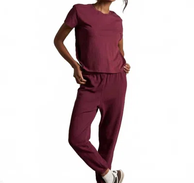 Perfectwhitetee Johnny French Terry Sweatpant In Dark Burgundy In Red