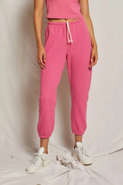 Perfectwhitetee Johnny French Terry Sweatpant In Peony In Red
