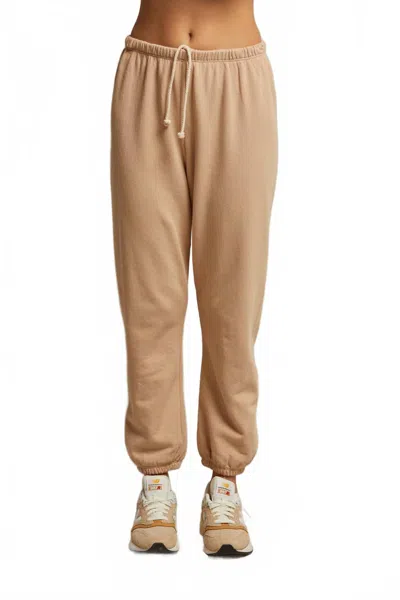 Perfectwhitetee Johnny French Terry Sweatpant In Sand Dune In Brown