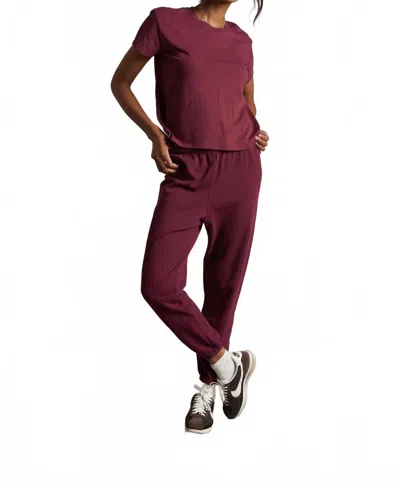Perfectwhitetee Johnny Straight Leg Joggers In Dark Burgundy