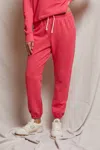 Perfectwhitetee Johnny French Terry Sweatpants In Pink Bloom In Red