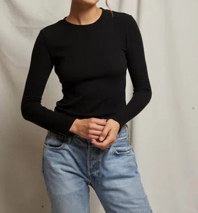 Perfectwhitetee Jolie Long Sleeve In True Black