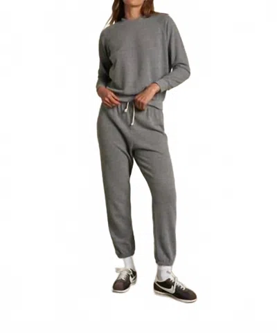 Perfectwhitetee Jonny French Terry Easy Sweatpants In Dark Heather Grey In Brown