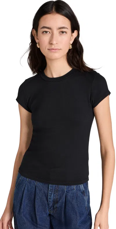 Perfectwhitetee Ribbed Baby Tee True Black