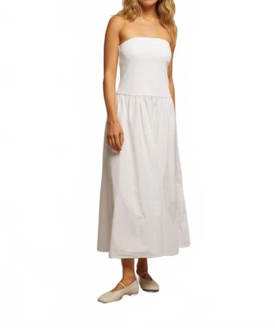 Perfectwhitetee Kai Woven Strapless Dress In White