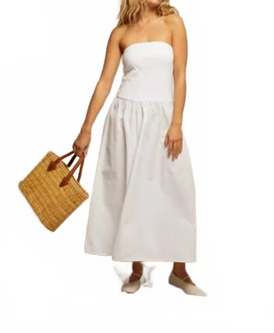Perfectwhitetee Kai Woven Strapless Dress In White
