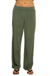 Perfectwhitetee Katie Loop Terry Pants In Aloe In Green