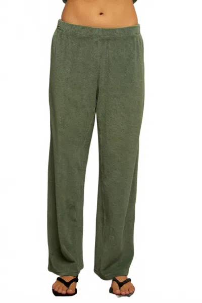 Perfectwhitetee Katie Loop Terry Pants In Aloe In Green