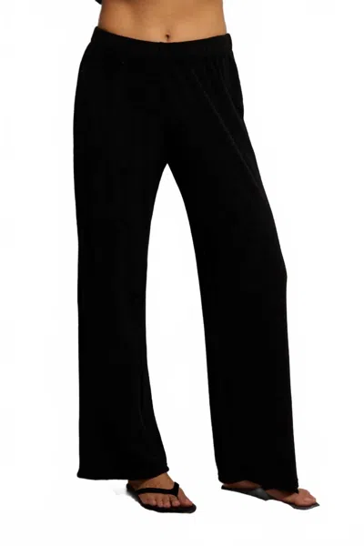 Perfectwhitetee Katie Loop Terry Straight Leg Pant In True Black
