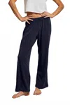 Perfectwhitetee Katie Loop Terry Straight Leg Pants In Navy In Blue