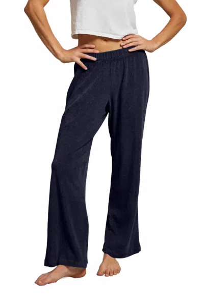 Perfectwhitetee Katie Loop Terry Straight Leg Pants In Navy In Blue