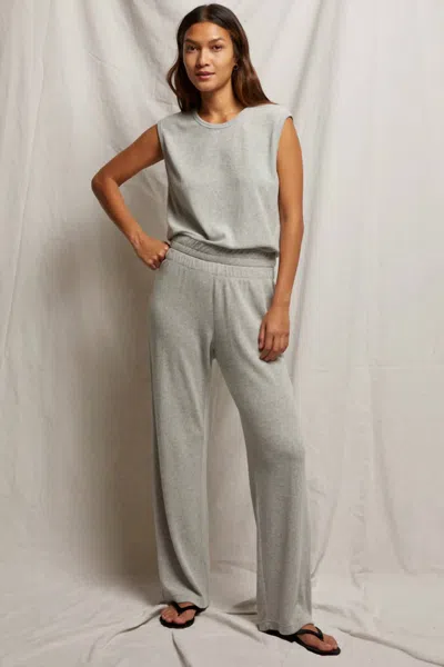 Perfectwhitetee Katie Loop Terry Pants In Heather Grey In Gray