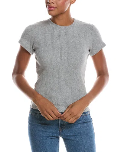 Perfectwhitetee Katy Pointelle Baby T-shirt In Gray
